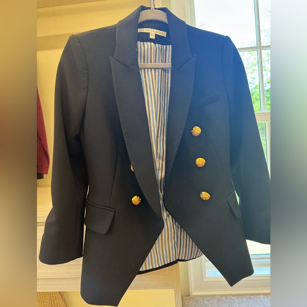Veronica Beard Navy Blazer with Gold Buttons